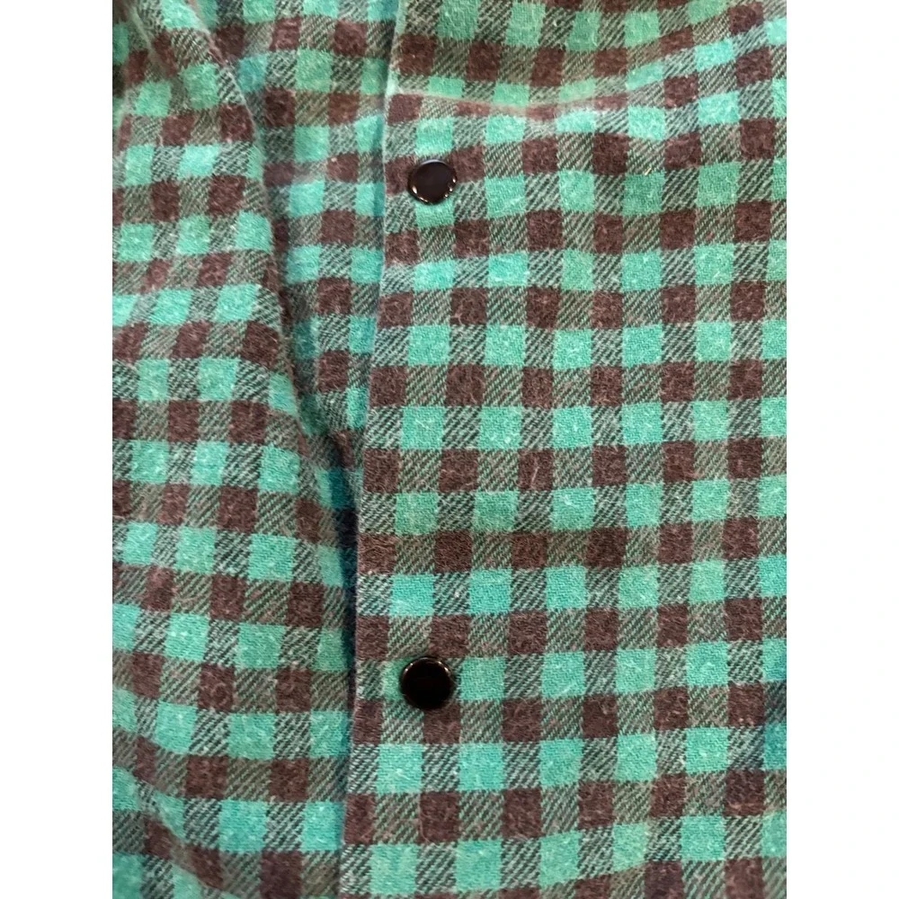 Carters Vintage Baby Romper Teal Black Plaid‎ Snap Front One Piece 3-6M